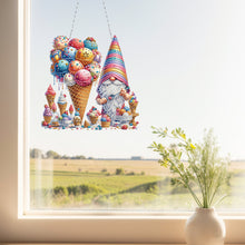 Load image into Gallery viewer, 2D Flat DIY Ice Cream Gnome Diamond Art Pendant Window Hanging Art for Home