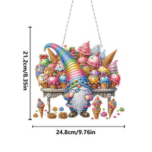 Load image into Gallery viewer, 2D Flat DIY Ice Cream Gnome Diamond Art Pendant Window Hanging Art for Home