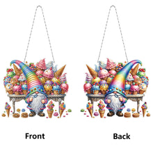 Load image into Gallery viewer, 2D Flat DIY Ice Cream Gnome Diamond Art Pendant Window Hanging Art for Home