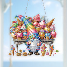Load image into Gallery viewer, 2D Flat DIY Ice Cream Gnome Diamond Art Pendant Window Hanging Art for Home