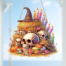 Load image into Gallery viewer, Acrylic Skull Haystack 2D Flat DIY Hanging Diamond Art Kits Wall Door Decoration