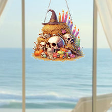 Load image into Gallery viewer, Acrylic Skull Haystack 2D Flat DIY Hanging Diamond Art Kits Wall Door Decoration