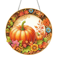 Load image into Gallery viewer, Acrylic Pumpkin 2D Flat DIY Hanging Diamond Art Kits Wall Door Decoration
