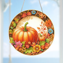 Load image into Gallery viewer, Acrylic Pumpkin 2D Flat DIY Hanging Diamond Art Kits Wall Door Decoration