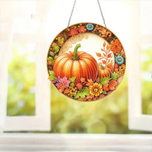 Load image into Gallery viewer, Acrylic Pumpkin 2D Flat DIY Hanging Diamond Art Kits Wall Door Decoration