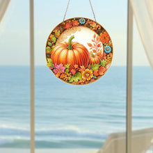 Load image into Gallery viewer, Acrylic Pumpkin 2D Flat DIY Hanging Diamond Art Kits Wall Door Decoration