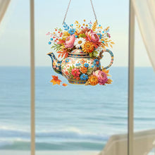 Load image into Gallery viewer, Acrylic Flower Pot 2D Flat DIY Hanging Diamond Art Kits Wall Door Decoration