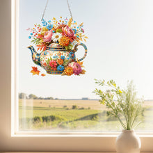 Load image into Gallery viewer, Acrylic Flower Pot 2D Flat DIY Hanging Diamond Art Kits Wall Door Decoration