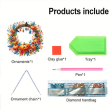Load image into Gallery viewer, Acrylic Pumpkin Wreath 2D Flat DIY Hanging Diamond Art Kits Wall Door Decoration