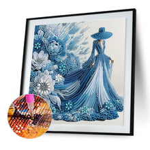 Load image into Gallery viewer, Diamond Painting - Partial Special Shaped - Elegant Lady In Top Hat (30*30CM)