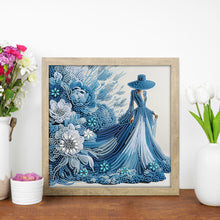 Load image into Gallery viewer, Diamond Painting - Partial Special Shaped - Elegant Lady In Top Hat (30*30CM)