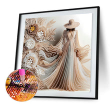 Load image into Gallery viewer, Diamond Painting - Partial Special Shaped - Elegant Lady In Top Hat (30*30CM)