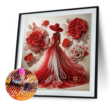 Load image into Gallery viewer, Diamond Painting - Partial Special Shaped - Elegant Lady In Top Hat (30*30CM)