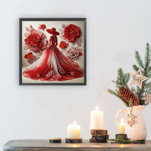 Load image into Gallery viewer, Diamond Painting - Partial Special Shaped - Elegant Lady In Top Hat (30*30CM)