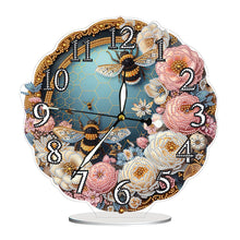 Load image into Gallery viewer, Acrylic Special Shape Flower Honey Diamond Painting Art Clock Ornaments Kit
