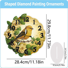 Load image into Gallery viewer, Acrylic Special Shape Flower Bird Diamond Painting Art Clock Ornaments Kit