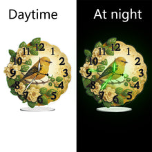 Load image into Gallery viewer, Acrylic Special Shape Flower Bird Diamond Painting Art Clock Ornaments Kit