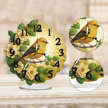 Load image into Gallery viewer, Acrylic Special Shape Flower Bird Diamond Painting Art Clock Ornaments Kit
