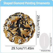 Load image into Gallery viewer, Acrylic Special Shape Black Goldfish Diamond Painting Art Clock Ornaments Kit
