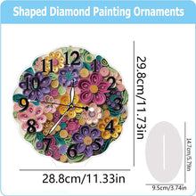 Load image into Gallery viewer, Acrylic Special Shape Paper Quilling Flower Diamond Art Clock Ornaments Kit
