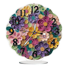 Load image into Gallery viewer, Acrylic Special Shape Paper Quilling Flower Diamond Art Clock Ornaments Kit