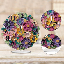 Load image into Gallery viewer, Acrylic Special Shape Paper Quilling Flower Diamond Art Clock Ornaments Kit