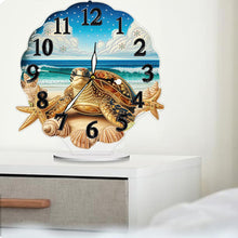 Load image into Gallery viewer, Acrylic Special Shape Sea Turtle Diamond Painting Art Clock Ornaments Kit