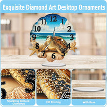 Load image into Gallery viewer, Acrylic Special Shape Sea Turtle Diamond Painting Art Clock Ornaments Kit