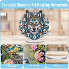 Load image into Gallery viewer, Acrylic Special Shape Indian Wolf Diamond Painting Art Clock Ornaments Kit