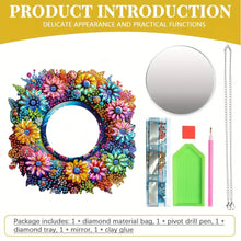 Load image into Gallery viewer, 2pcs 2D Flat DIY Flowers Hanging Mirror Diamond Art Kits Wall Door Decoration