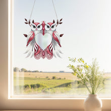 Load image into Gallery viewer, 2pcs 2D Flat DIY Panda Owl Hanging Mirror Diamond Art Kits Wall Door Decoration