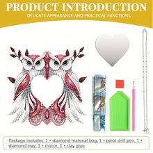 Load image into Gallery viewer, 2pcs 2D Flat DIY Panda Owl Hanging Mirror Diamond Art Kits Wall Door Decoration