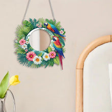 Load image into Gallery viewer, 2pcs 2D Flat DIY Sunflower Parrot Hanging Mirror Diamond Art Kits Wall Door Decoratio