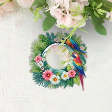 Load image into Gallery viewer, 2pcs 2D Flat DIY Sunflower Parrot Hanging Mirror Diamond Art Kits Wall Door Decoratio