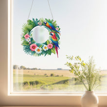 Load image into Gallery viewer, 2pcs 2D Flat DIY Sunflower Parrot Hanging Mirror Diamond Art Kits Wall Door Decoratio