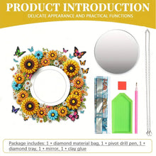 Load image into Gallery viewer, 2pcs 2D Flat DIY Sunflower Parrot Hanging Mirror Diamond Art Kits Wall Door Decoratio