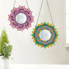 Load image into Gallery viewer, 2pcs 2D Flat DIY Flowers Hanging Mirror Diamond Art Kits Wall Door Decoration