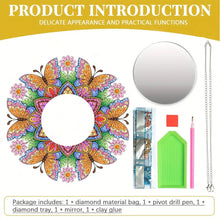 Load image into Gallery viewer, 2pcs 2D Flat DIY Flowers Hanging Mirror Diamond Art Kits Wall Door Decoration