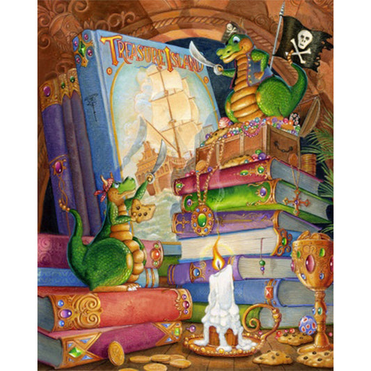AB Diamond Painting - Full Square - Book Dragon (40*50CM)