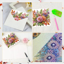 Load image into Gallery viewer, 6PCS Flowers DIY Diamond Art Greeting Cards Congratulations Cards & Gifts