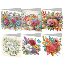 Load image into Gallery viewer, 6PCS Flowers DIY Diamond Art Greeting Cards Congratulations Cards & Gifts