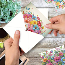 Load image into Gallery viewer, 6PCS Flowers DIY Diamond Art Greeting Cards Congratulations Cards & Gifts