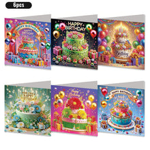 Load image into Gallery viewer, 6PCS Birthday DIY Diamond Art Greeting Cards Congratulations Cards & Gifts