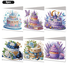 Load image into Gallery viewer, 6PCS Cake DIY Diamond Art Greeting Cards Congratulations Cards & Gifts
