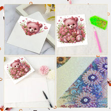 Load image into Gallery viewer, 6PCS Bear DIY Diamond Art Greeting Cards Congratulations Cards & Gifts