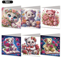 Load image into Gallery viewer, 6PCS Bear DIY Diamond Art Greeting Cards Congratulations Cards & Gifts