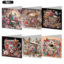 Load image into Gallery viewer, 6PCS Coffee DIY Diamond Art Greeting Cards Congratulations Cards & Gifts
