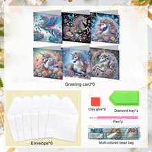 Load image into Gallery viewer, 6PCS White Horse DIY Diamond Art Greeting Cards Congratulations Cards & Gifts