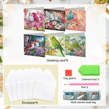 Load image into Gallery viewer, 6PCS Bird DIY Diamond Art Greeting Cards Congratulations Cards & Gifts