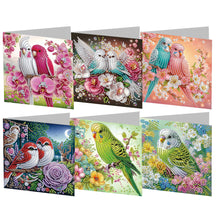 Load image into Gallery viewer, 6PCS Bird DIY Diamond Art Greeting Cards Congratulations Cards & Gifts